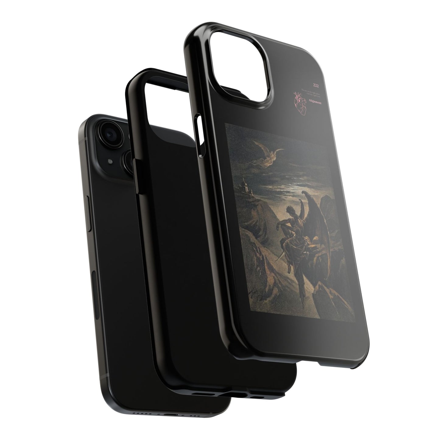 Artistic Tough Phone Case - Vintage Angel Design for Protection and Style