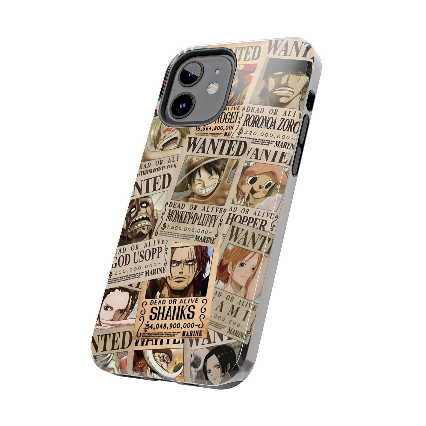 Anime-Inspired Tough Phone Case - Wanted Poster Design for One Piece Fans
