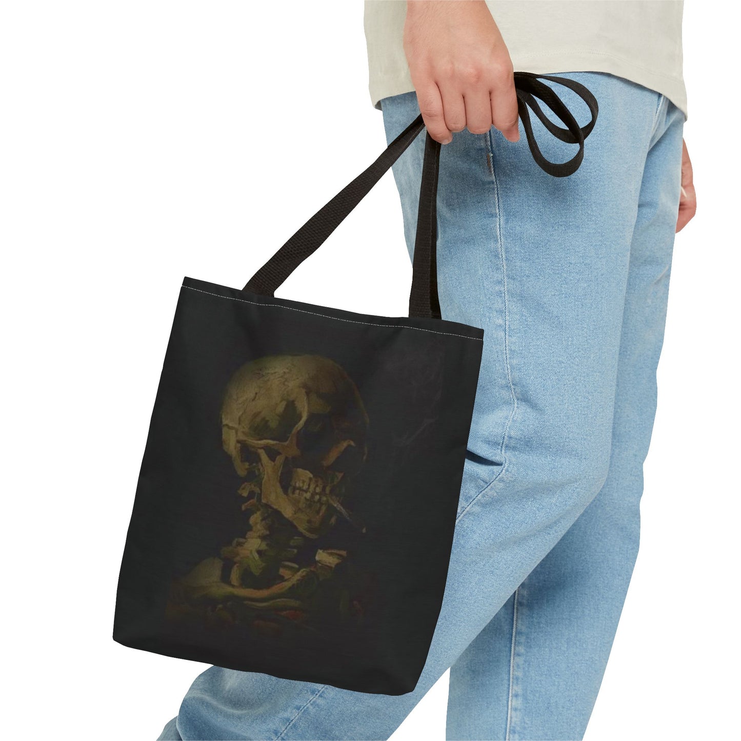 Gothic Skull Tote Bag - Dark Aesthetic Style for Halloween and Everyday Use