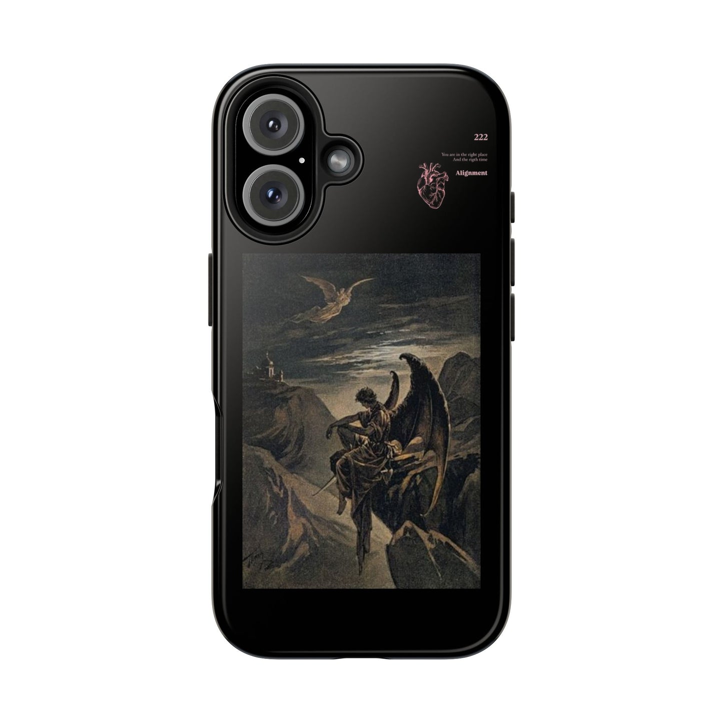 Artistic Tough Phone Case - Vintage Angel Design for Protection and Style