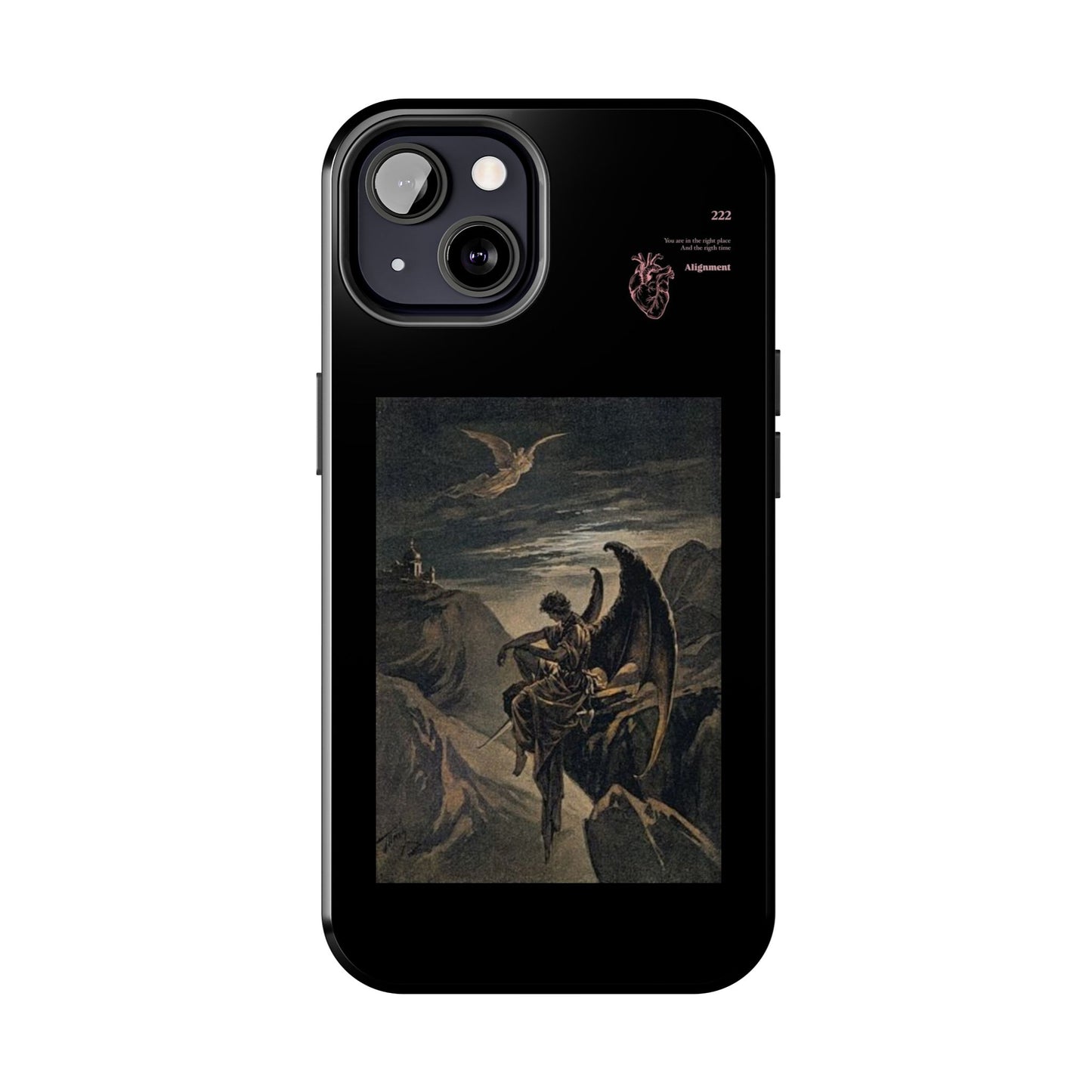 Artistic Tough Phone Case - Vintage Angel Design for Protection and Style