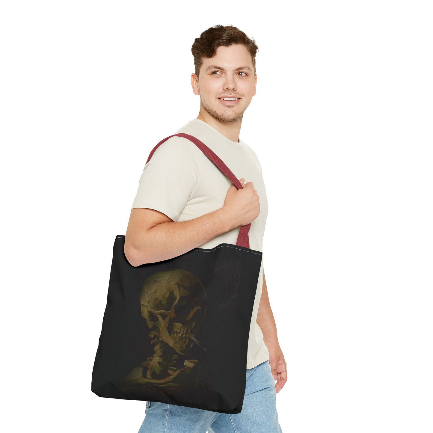 Gothic Skull Tote Bag - Dark Aesthetic Style for Halloween and Everyday Use