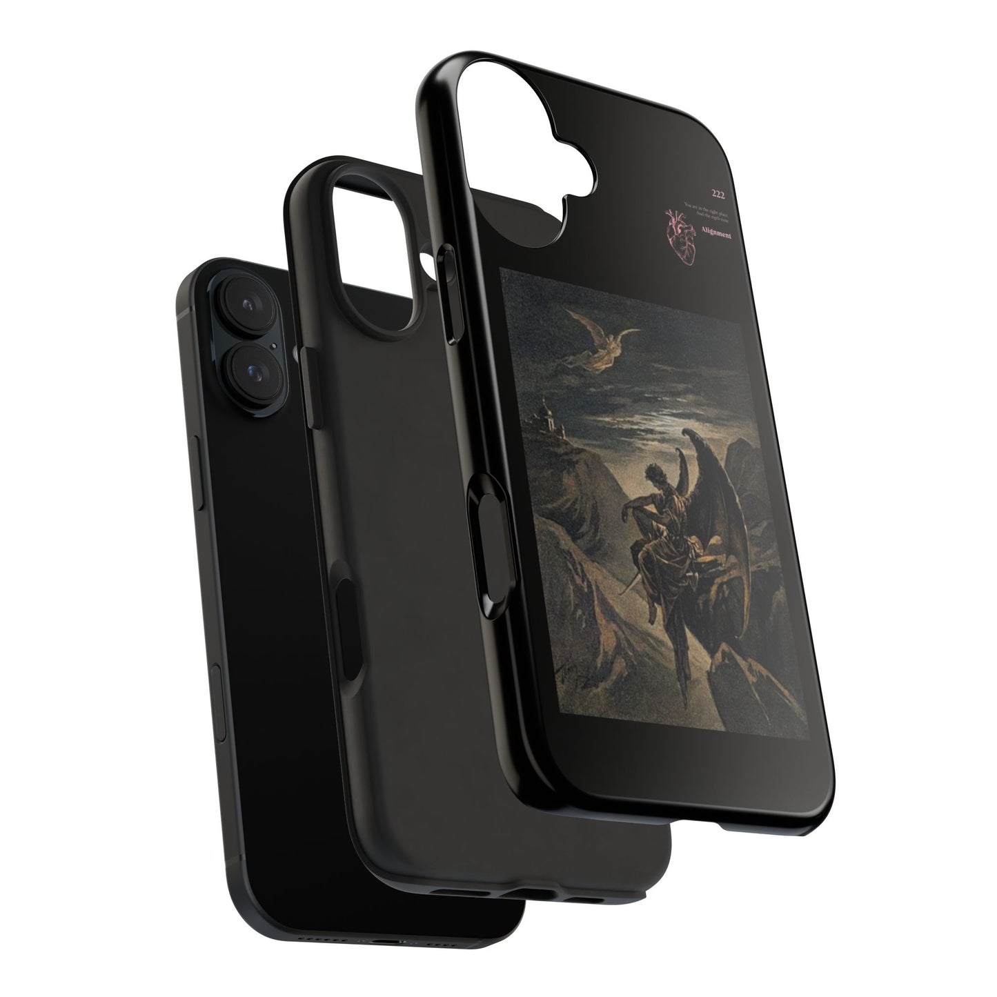 Artistic Tough Phone Case - Vintage Angel Design for Protection and Style