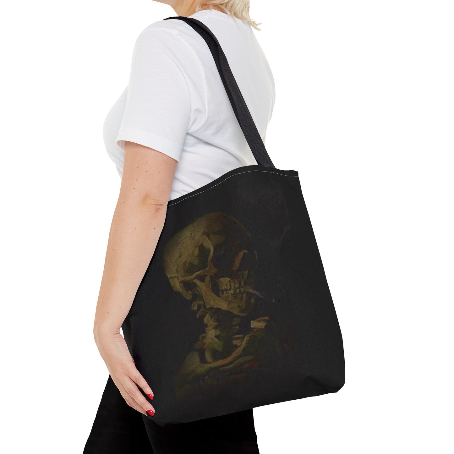 Gothic Skull Tote Bag - Dark Aesthetic Style for Halloween and Everyday Use