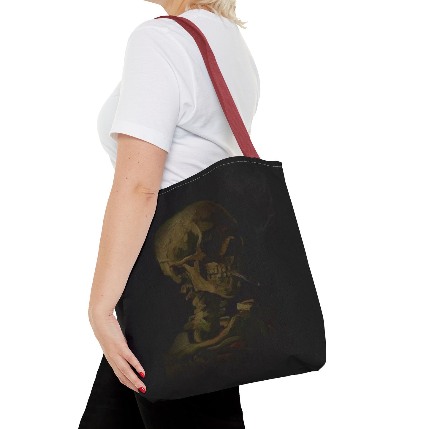 Gothic Skull Tote Bag - Dark Aesthetic Style for Halloween and Everyday Use