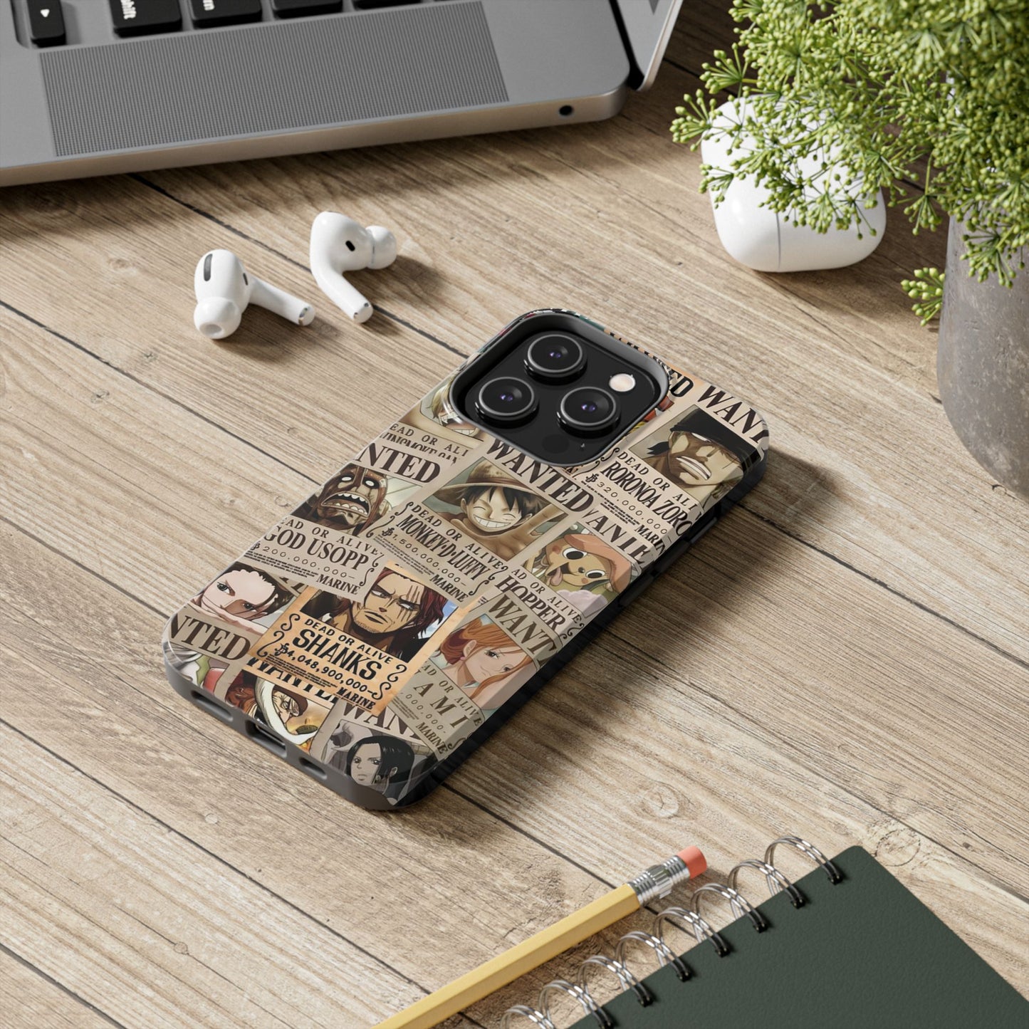 Anime-Inspired Tough Phone Case - Wanted Poster Design for One Piece Fans