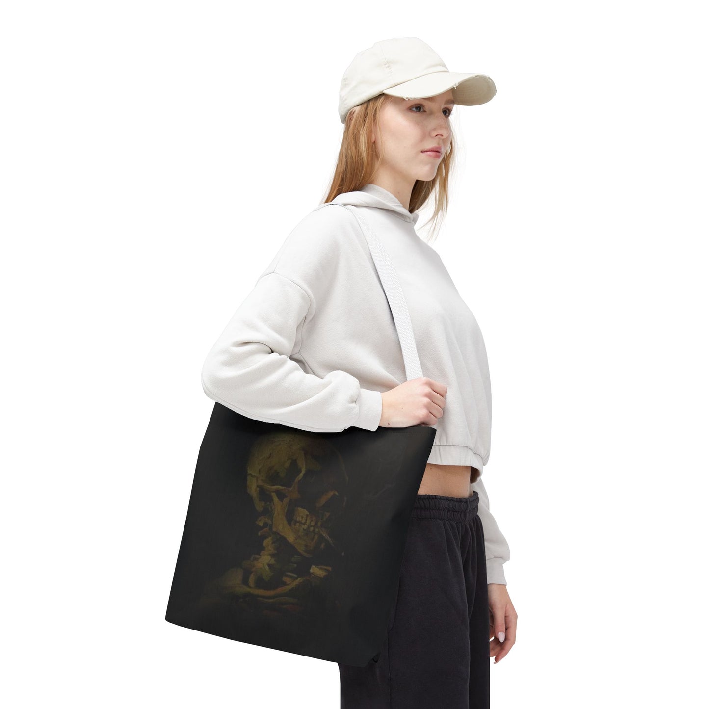 Gothic Skull Tote Bag - Dark Aesthetic Style for Halloween and Everyday Use