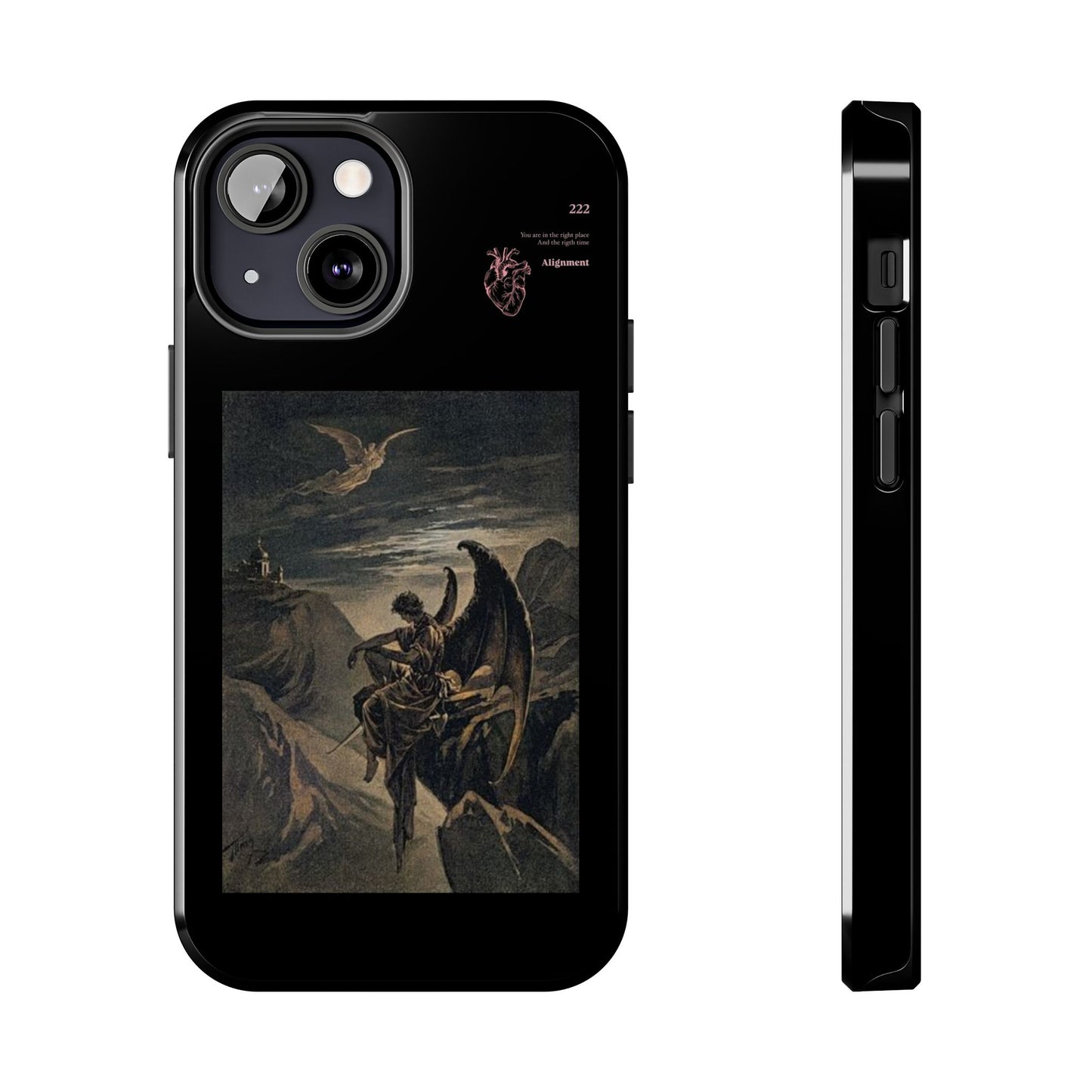 Artistic Tough Phone Case - Vintage Angel Design for Protection and Style