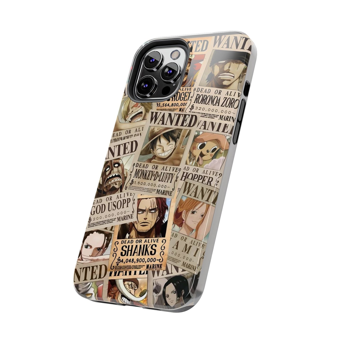 Anime-Inspired Tough Phone Case - Wanted Poster Design for One Piece Fans