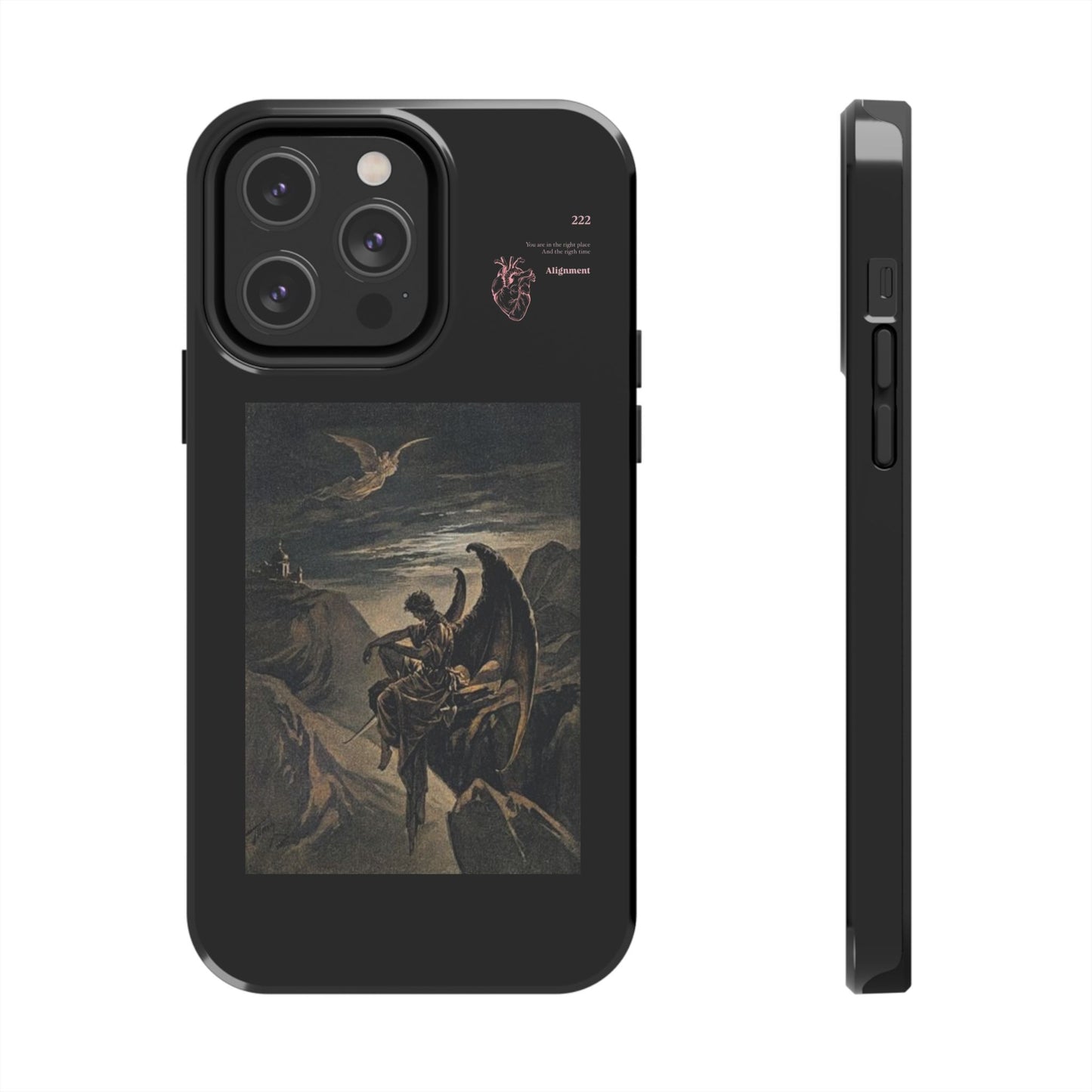 Artistic Tough Phone Case - Vintage Angel Design for Protection and Style