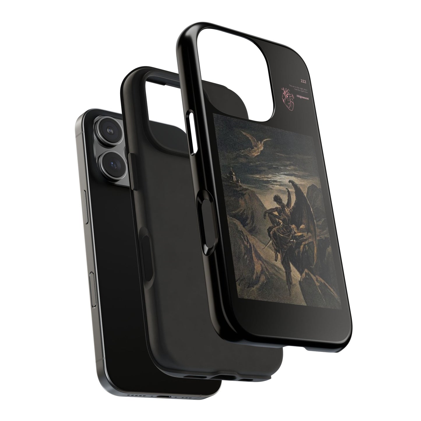 Artistic Tough Phone Case - Vintage Angel Design for Protection and Style