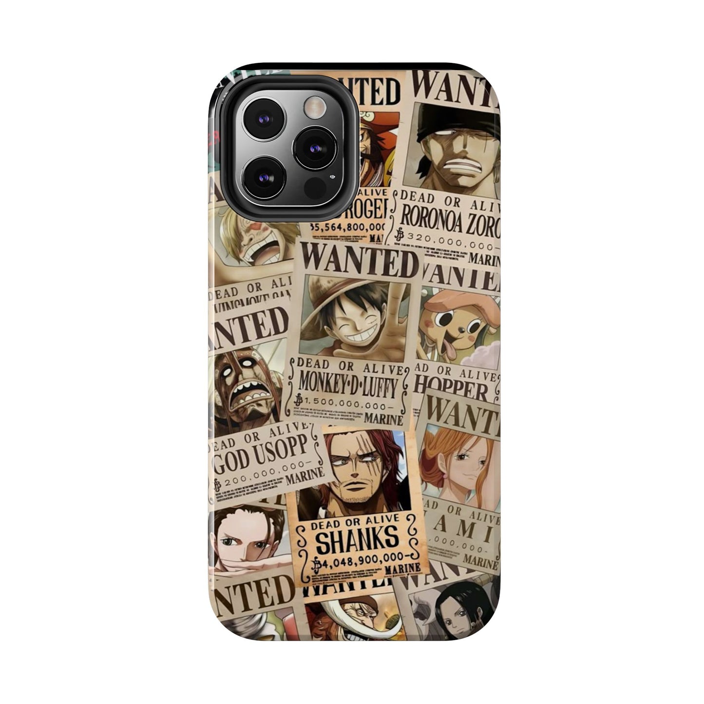 Anime-Inspired Tough Phone Case - Wanted Poster Design for One Piece Fans