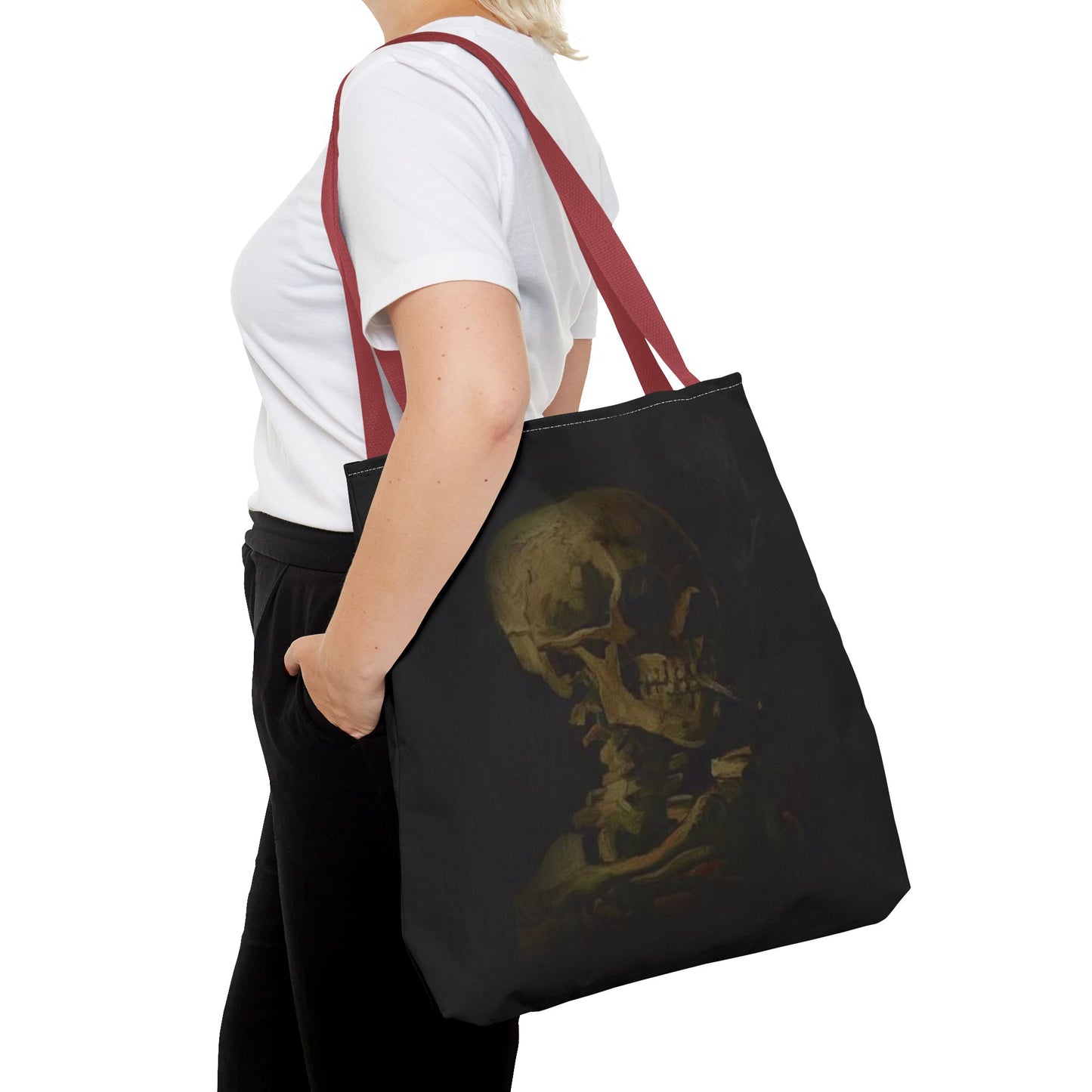 Gothic Skull Tote Bag - Dark Aesthetic Style for Halloween and Everyday Use