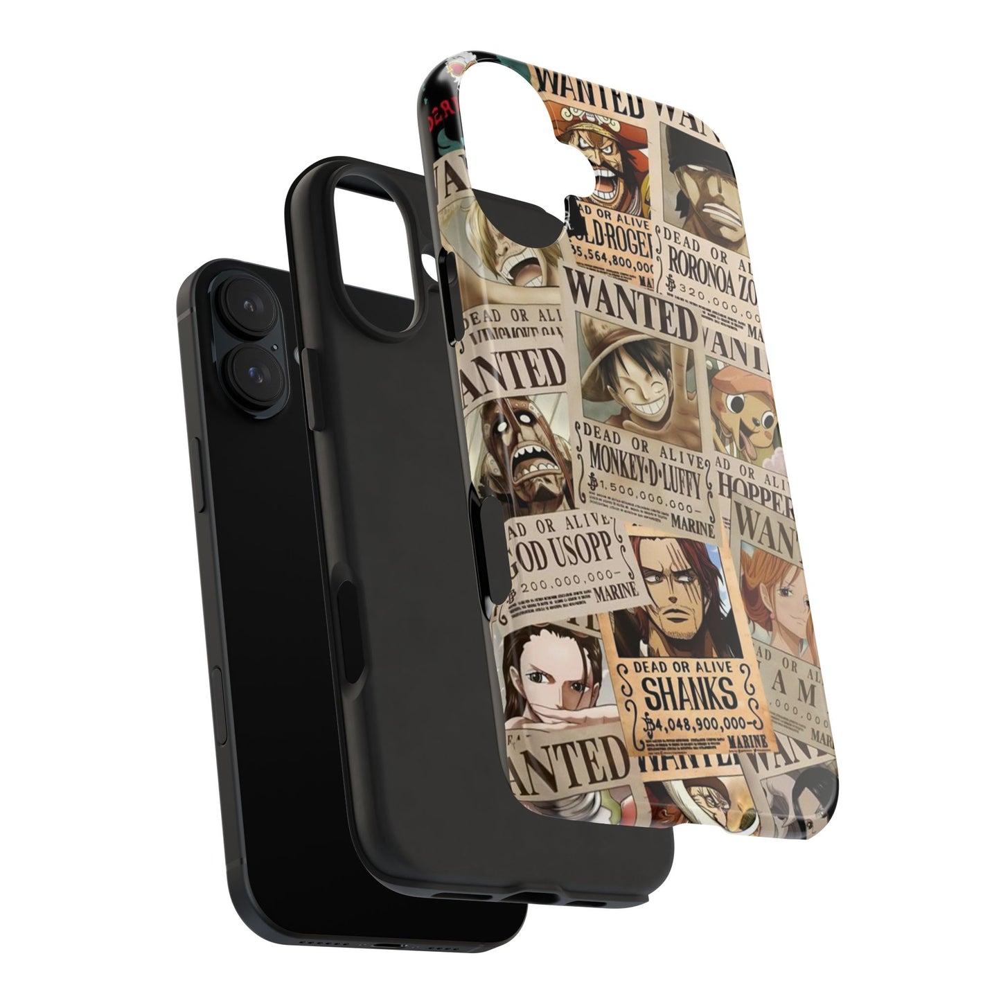 Anime-Inspired Tough Phone Case - Wanted Poster Design for One Piece Fans