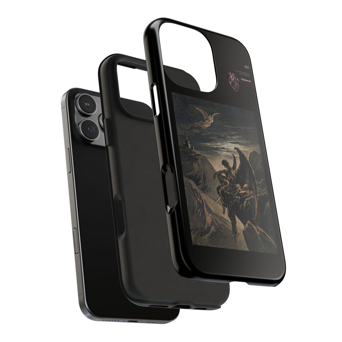 Artistic Tough Phone Case - Vintage Angel Design for Protection and Style