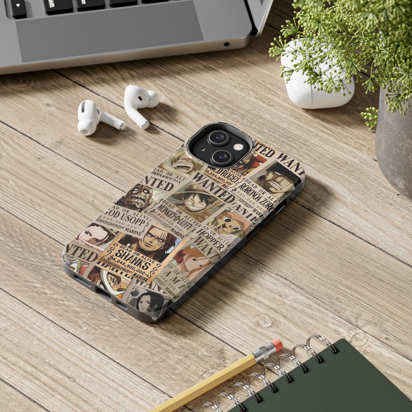 Anime-Inspired Tough Phone Case - Wanted Poster Design for One Piece Fans