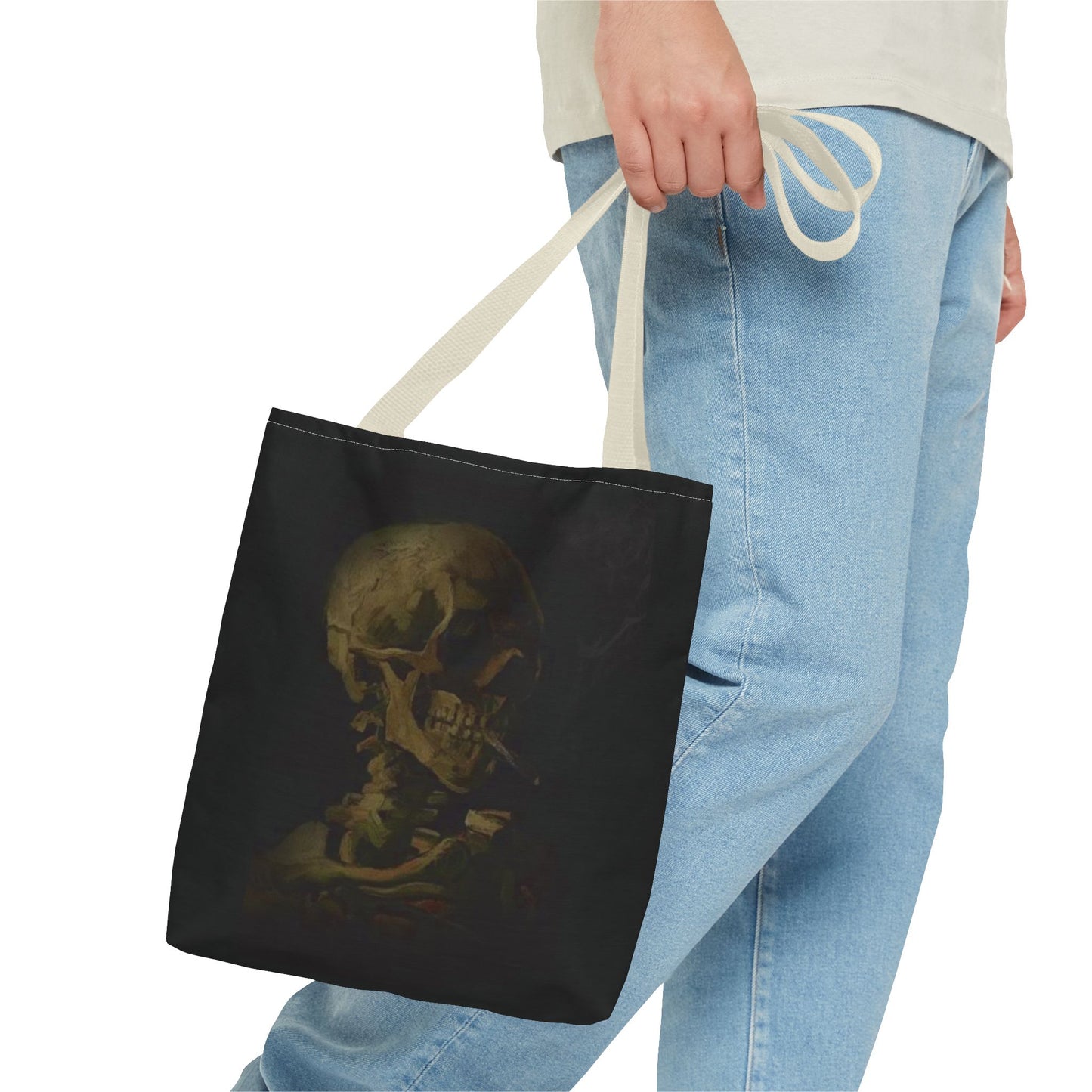 Gothic Skull Tote Bag - Dark Aesthetic Style for Halloween and Everyday Use