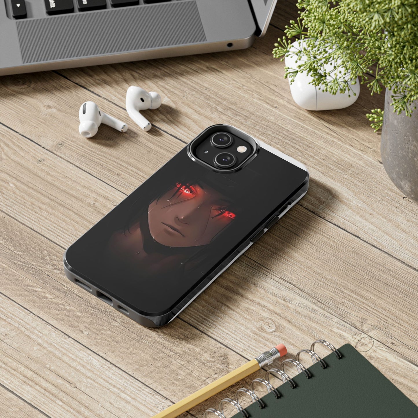 Tough Phone Case with Striking Red-Eyed Design for Anime Enthusiasts