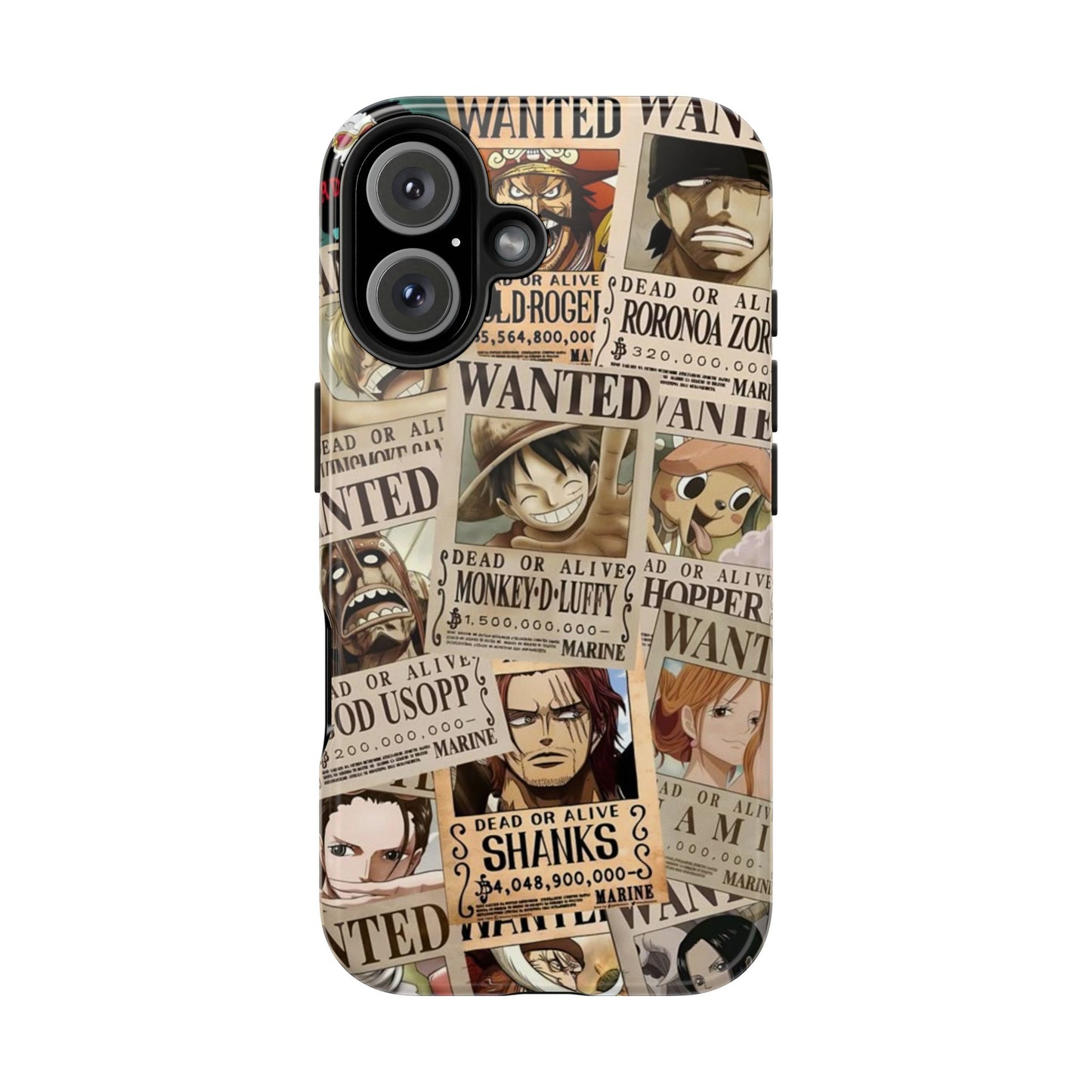Anime-Inspired Tough Phone Case - Wanted Poster Design for One Piece Fans