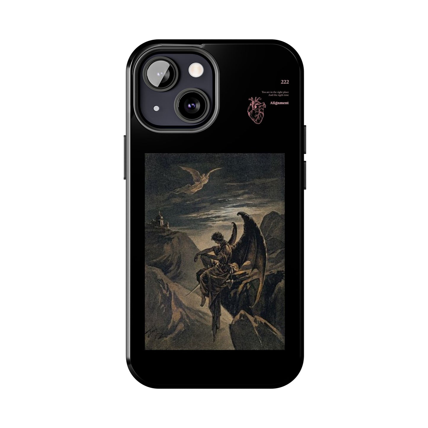 Artistic Tough Phone Case - Vintage Angel Design for Protection and Style