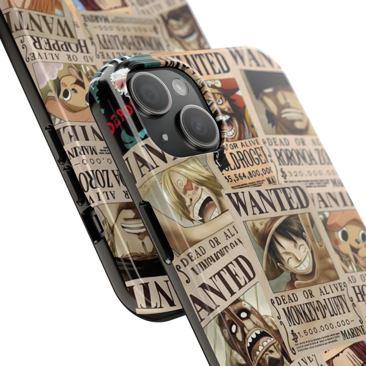 Anime-Inspired Tough Phone Case - Wanted Poster Design for One Piece Fans