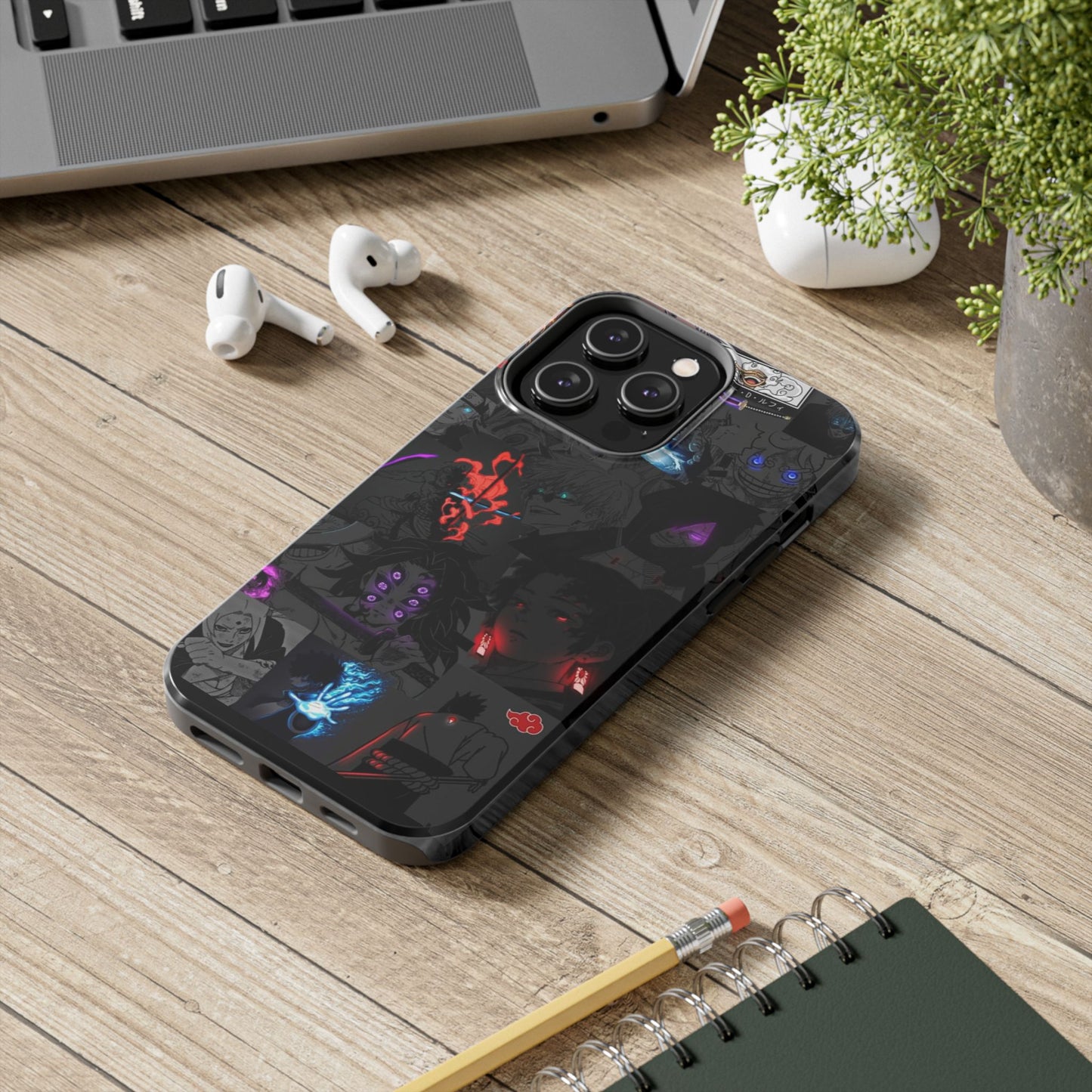 Anime-Inspired Tough Phone Case - Vibrant Collage Design for Manga Fans