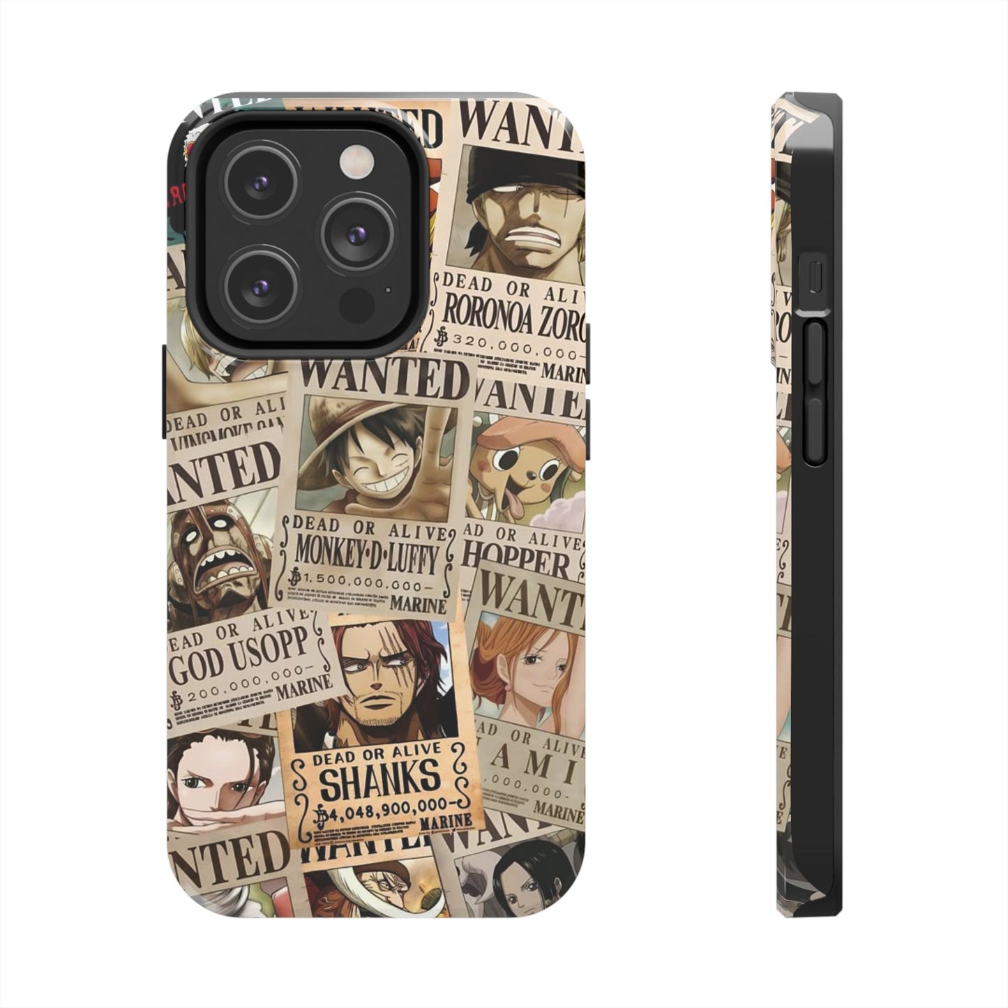 Anime-Inspired Tough Phone Case - Wanted Poster Design for One Piece Fans