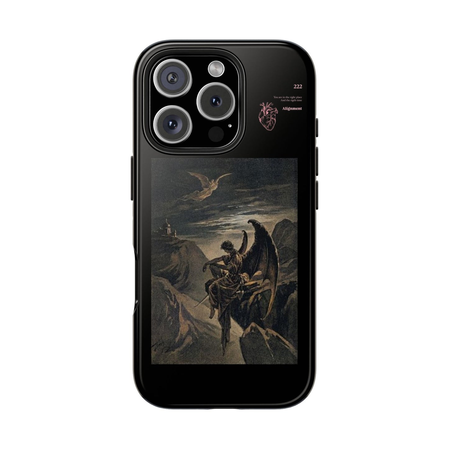 Artistic Tough Phone Case - Vintage Angel Design for Protection and Style