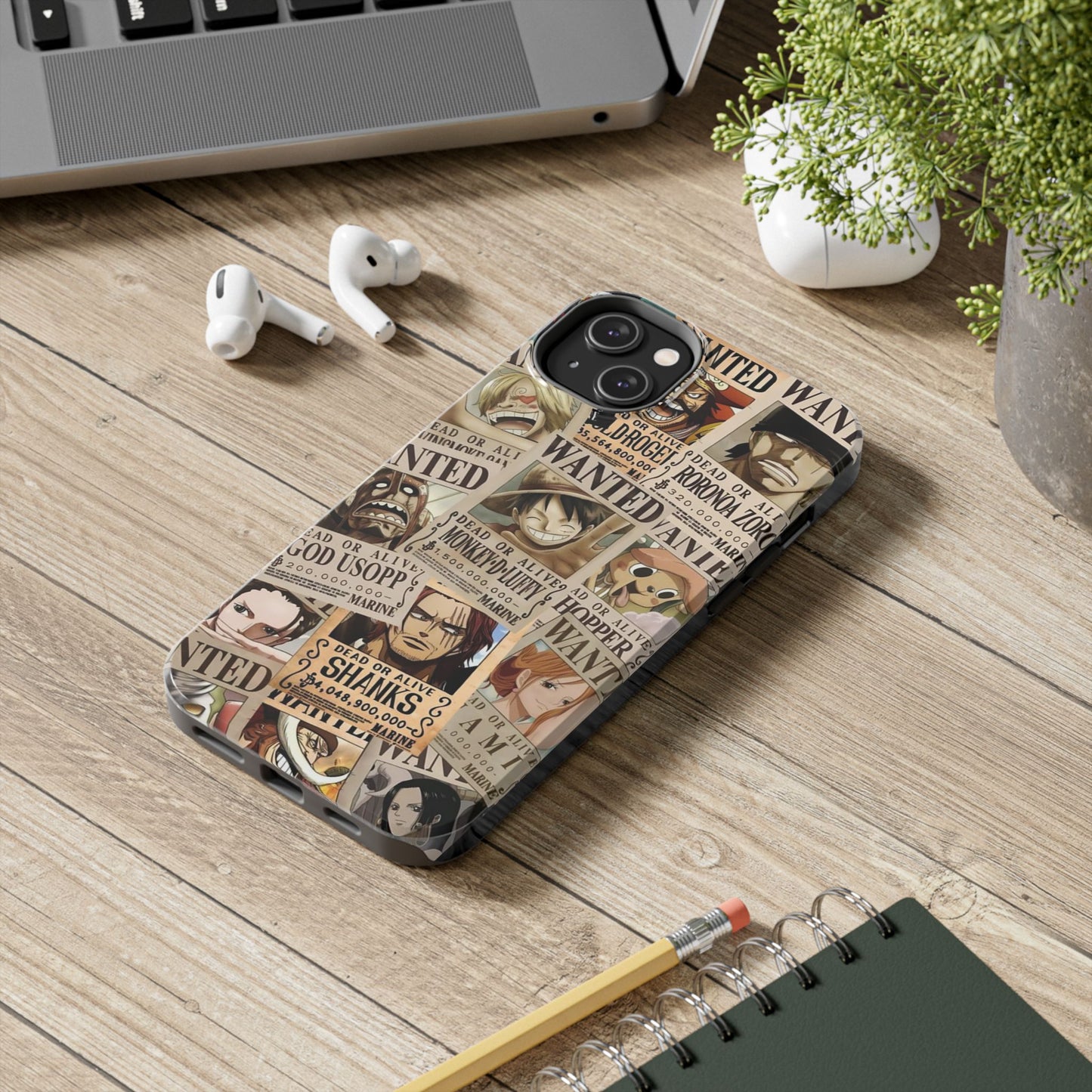 Anime-Inspired Tough Phone Case - Wanted Poster Design for One Piece Fans