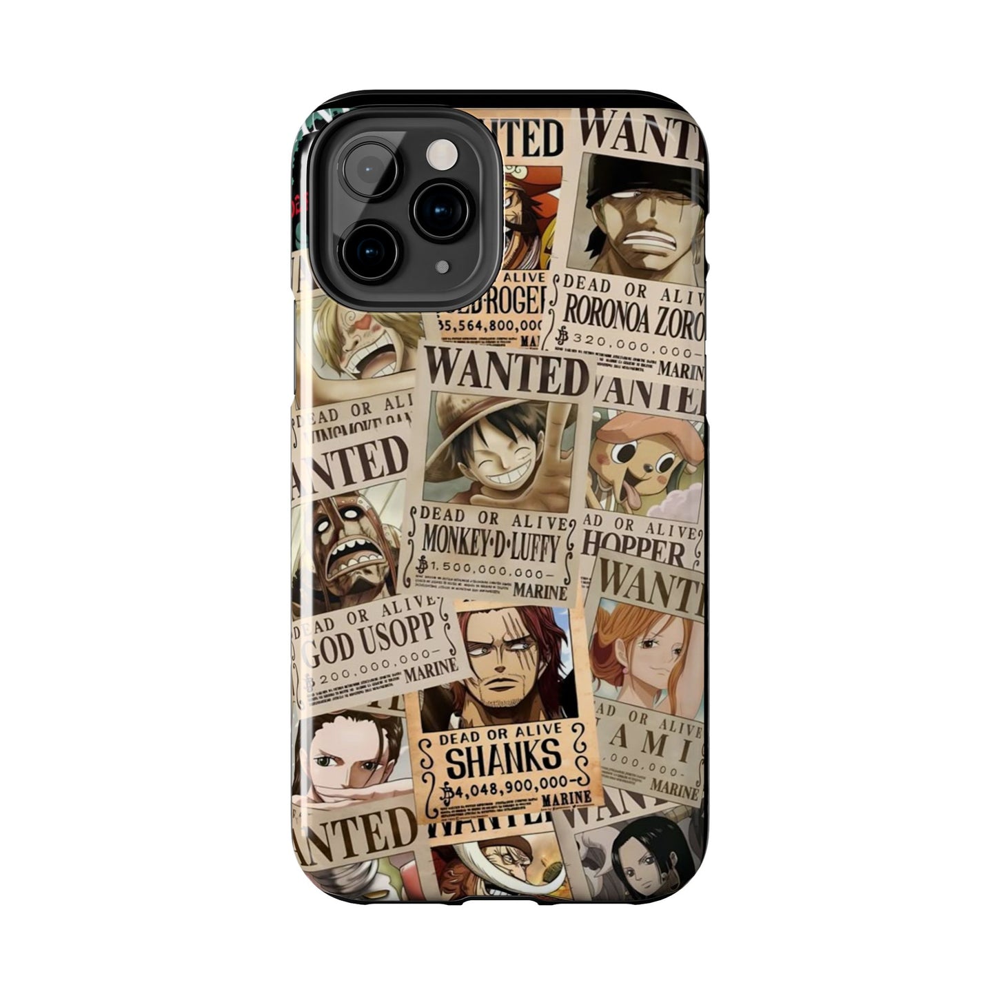Anime-Inspired Tough Phone Case - Wanted Poster Design for One Piece Fans