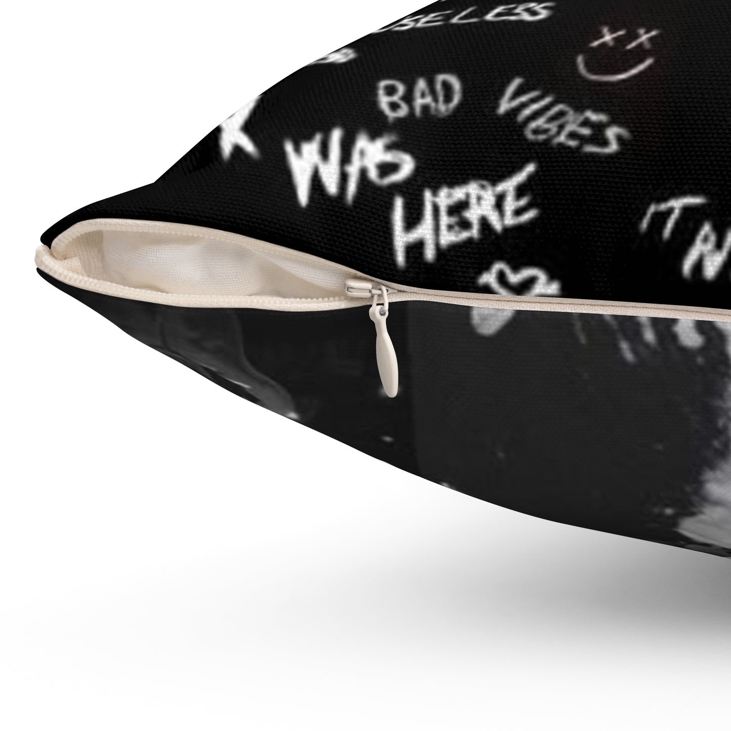 Edgy Graphic Throw Pillow - Urban Art Design for Music Lovers