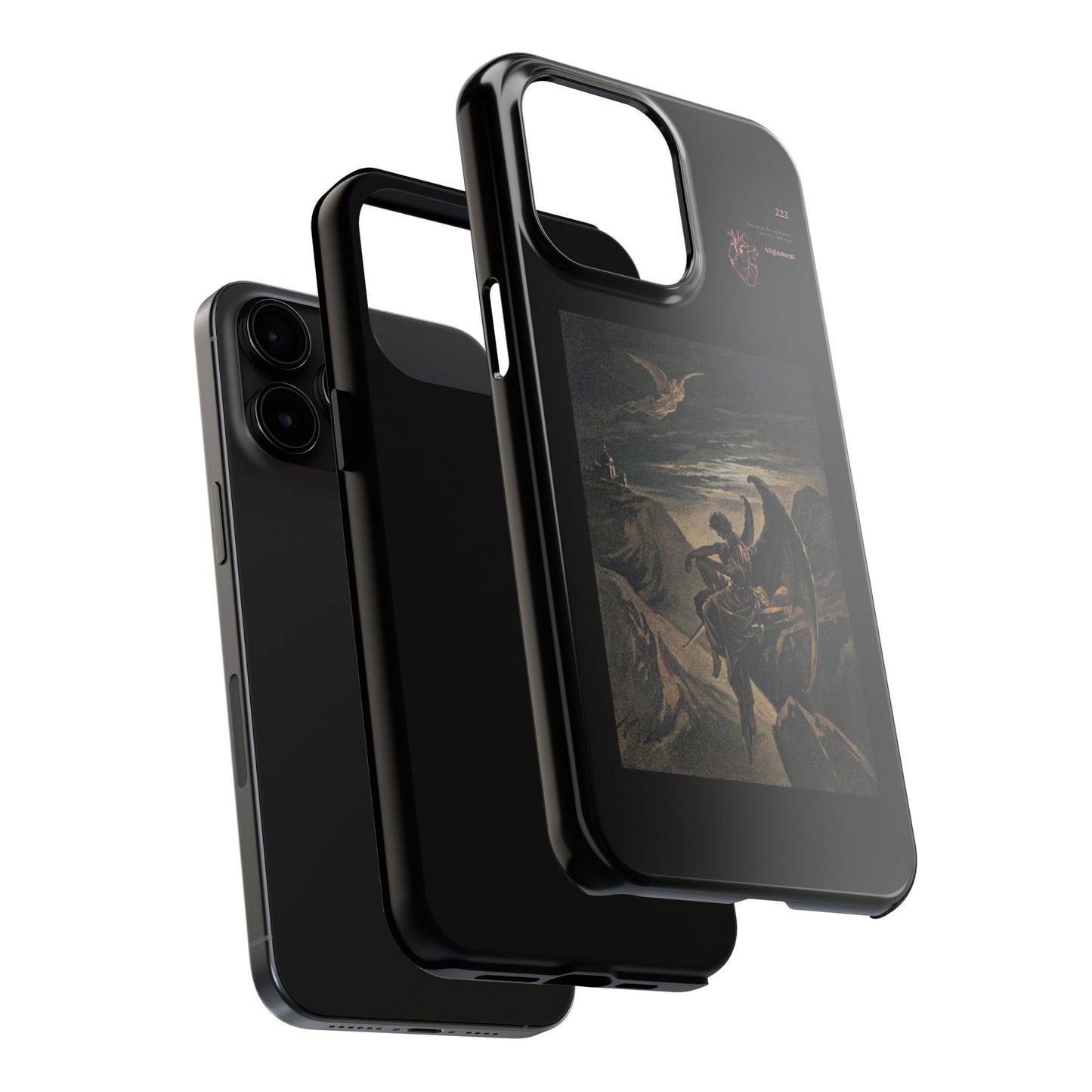 Artistic Tough Phone Case - Vintage Angel Design for Protection and Style