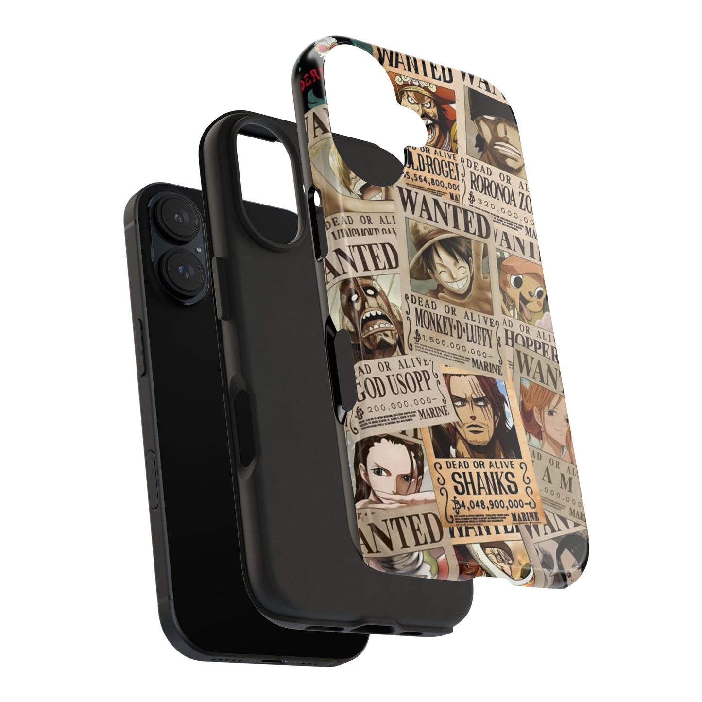 Anime-Inspired Tough Phone Case - Wanted Poster Design for One Piece Fans