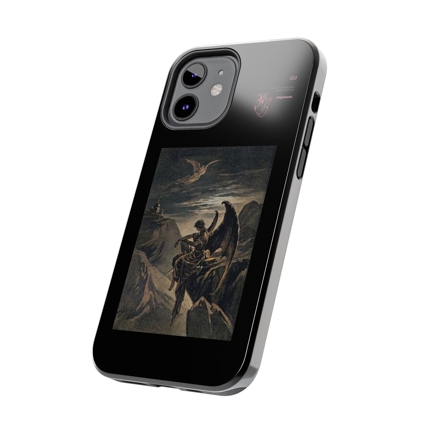 Artistic Tough Phone Case - Vintage Angel Design for Protection and Style