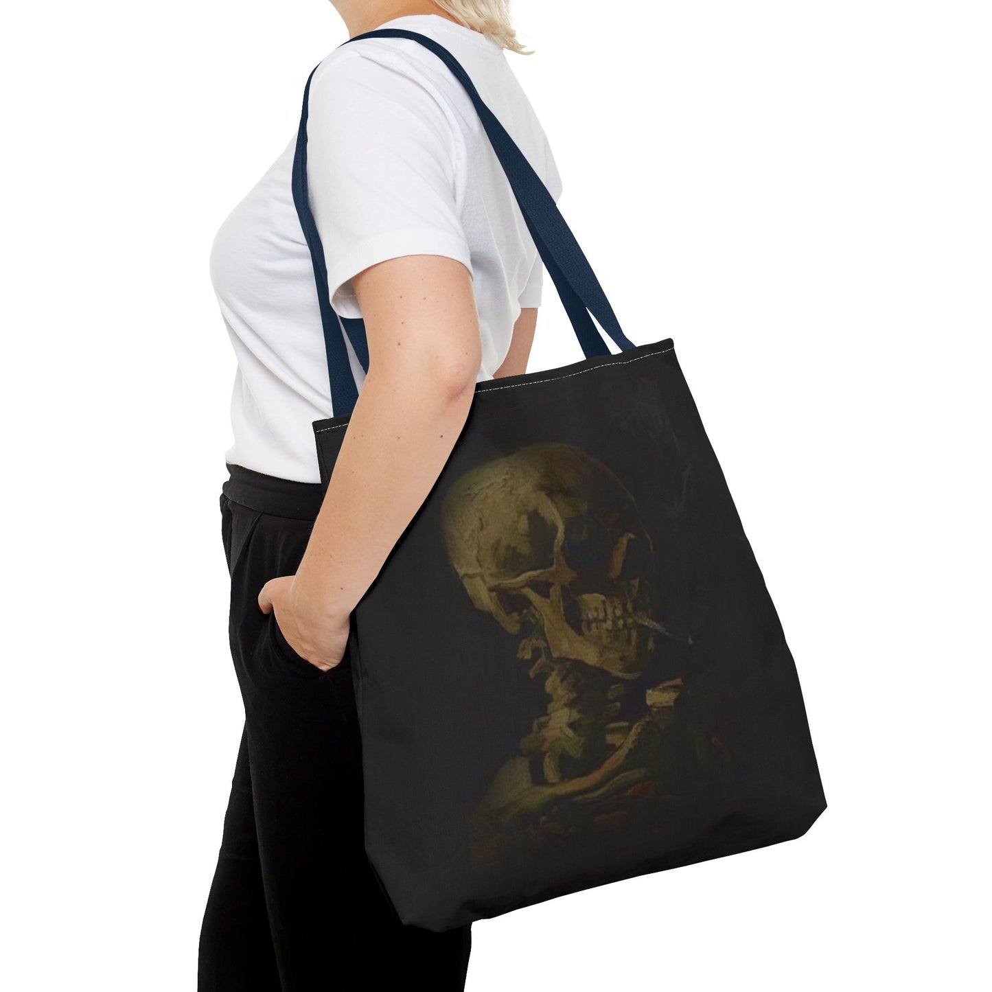 Gothic Skull Tote Bag - Dark Aesthetic Style for Halloween and Everyday Use