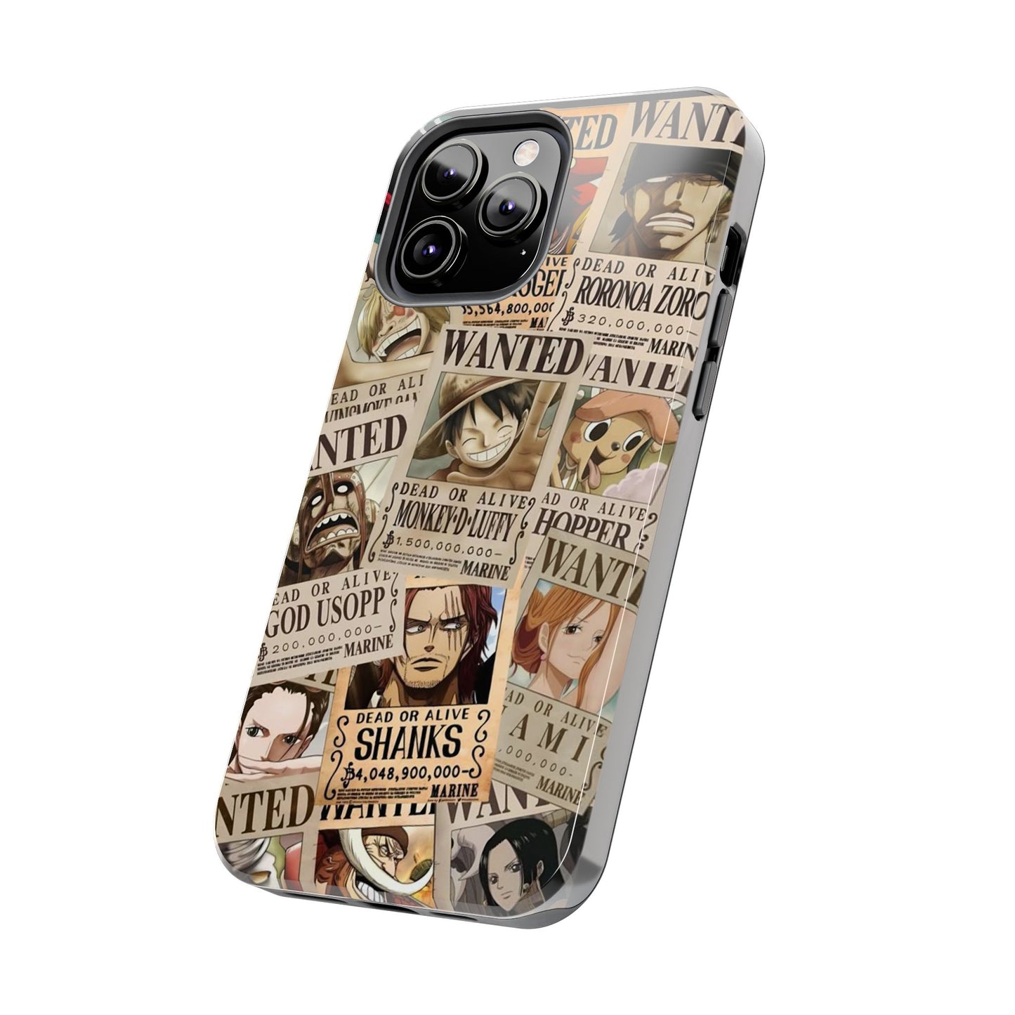 Anime-Inspired Tough Phone Case - Wanted Poster Design for One Piece Fans