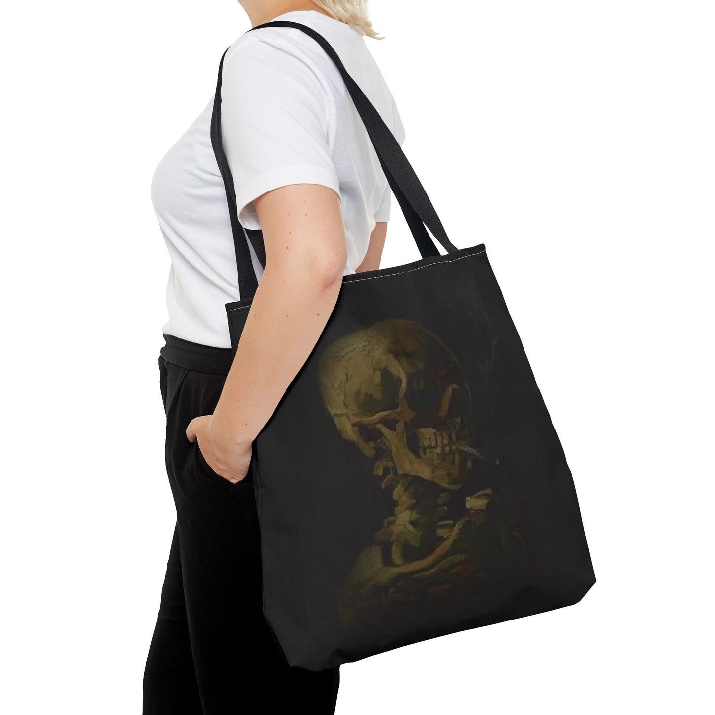 Gothic Skull Tote Bag - Dark Aesthetic Style for Halloween and Everyday Use