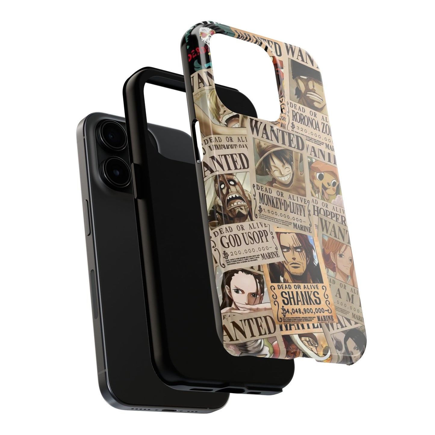 Anime-Inspired Tough Phone Case - Wanted Poster Design for One Piece Fans