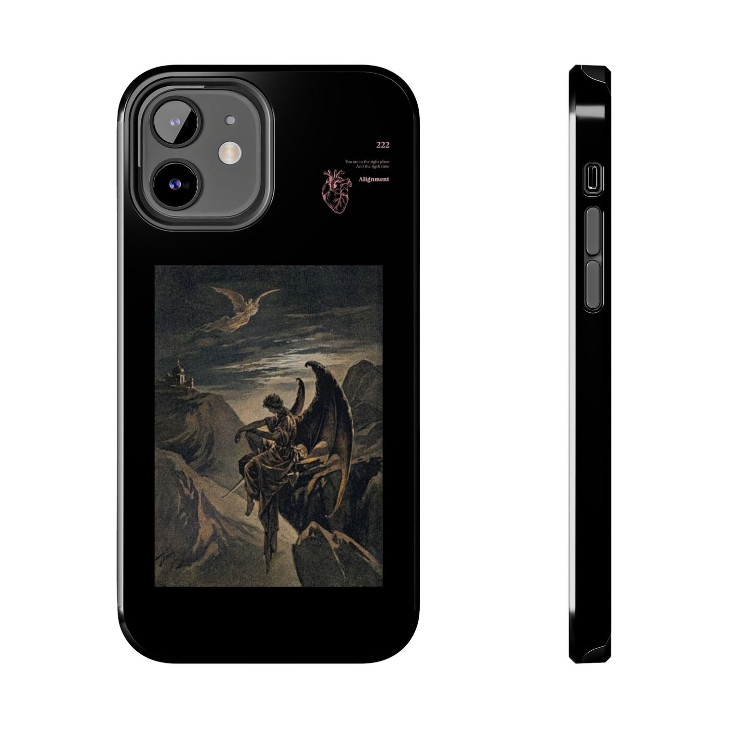 Artistic Tough Phone Case - Vintage Angel Design for Protection and Style