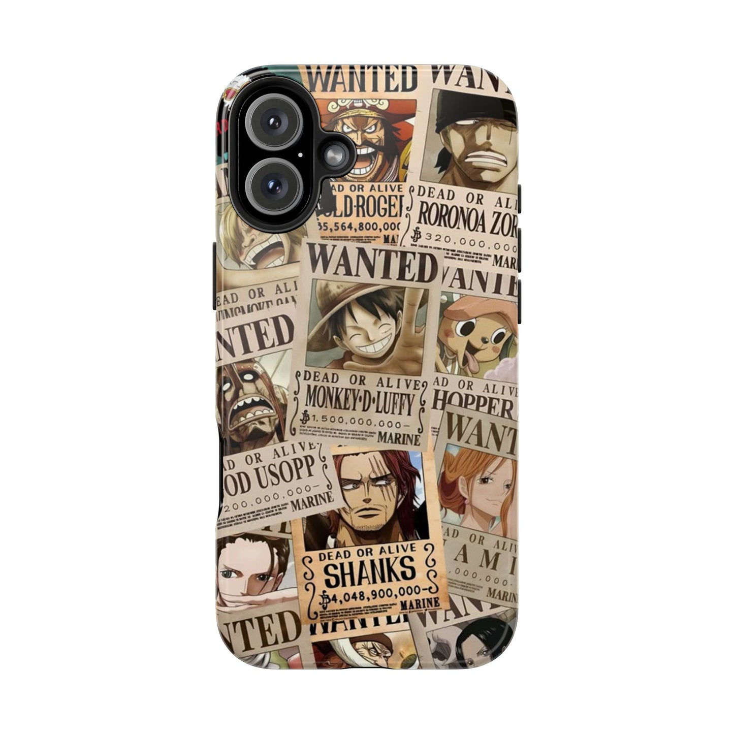 Anime-Inspired Tough Phone Case - Wanted Poster Design for One Piece Fans