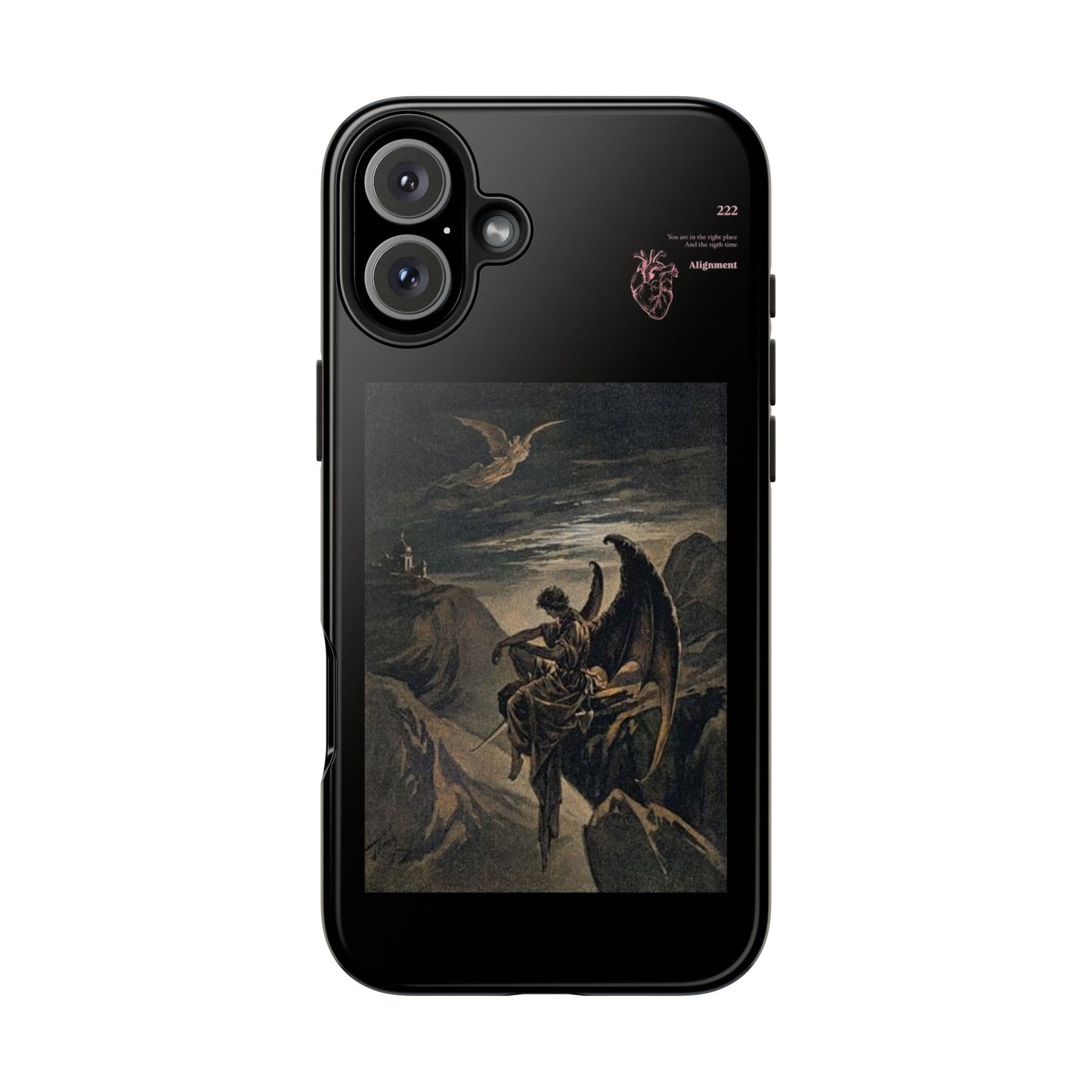 Artistic Tough Phone Case - Vintage Angel Design for Protection and Style