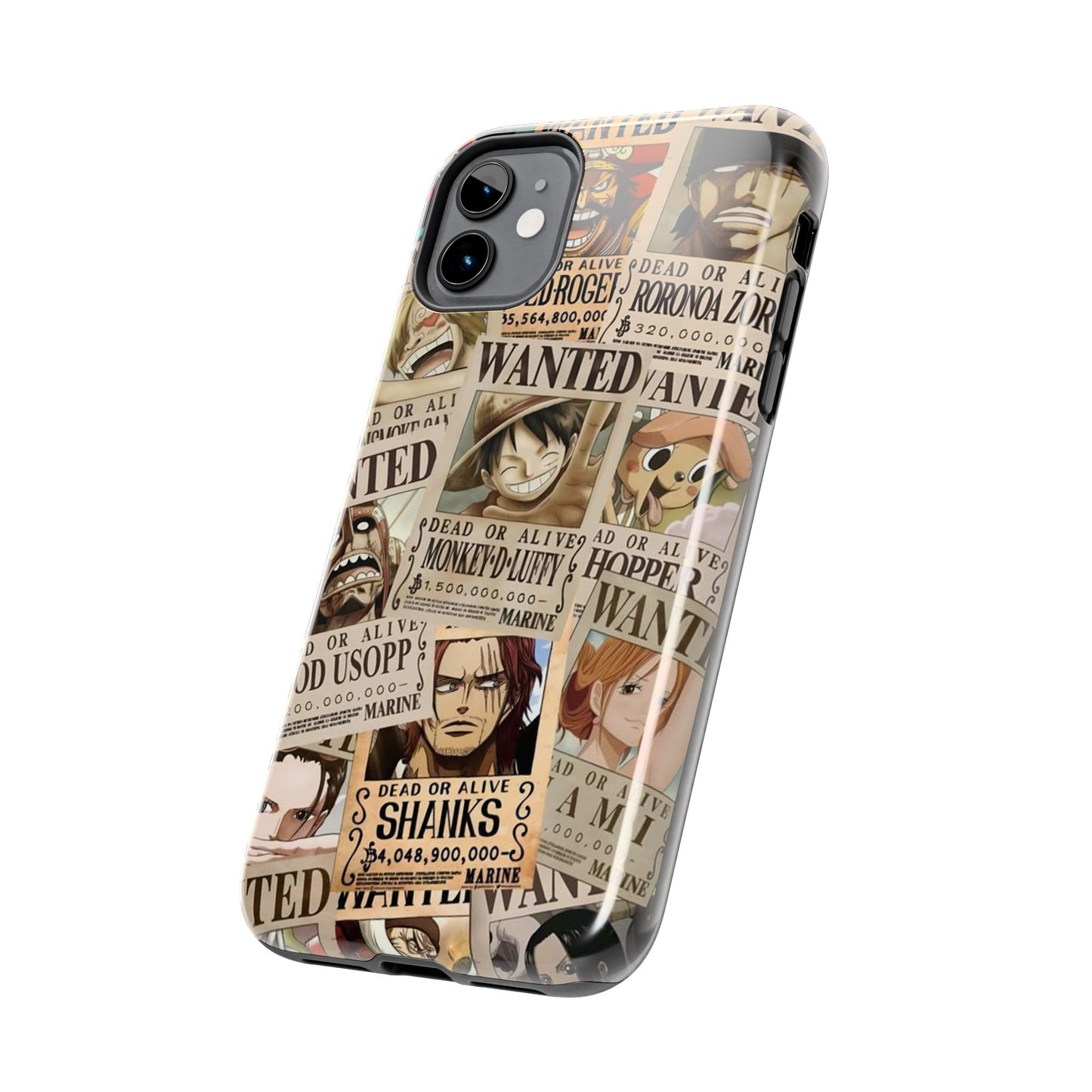 Anime-Inspired Tough Phone Case - Wanted Poster Design for One Piece Fans