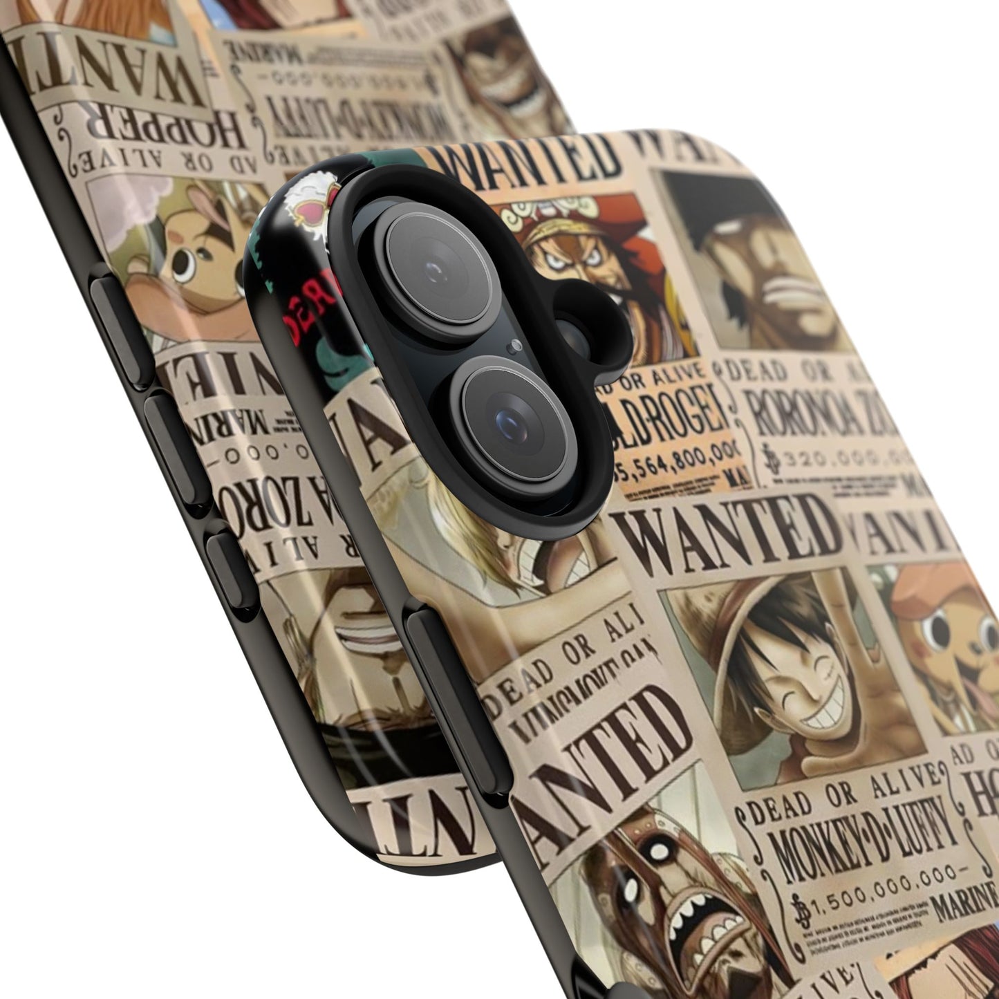 Anime-Inspired Tough Phone Case - Wanted Poster Design for One Piece Fans