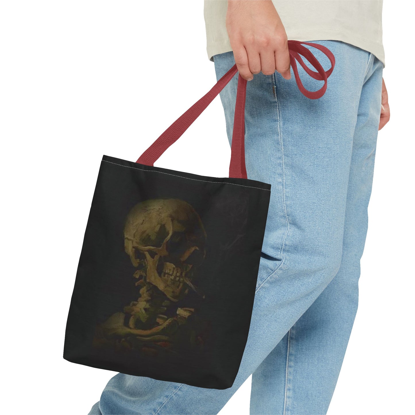 Gothic Skull Tote Bag - Dark Aesthetic Style for Halloween and Everyday Use