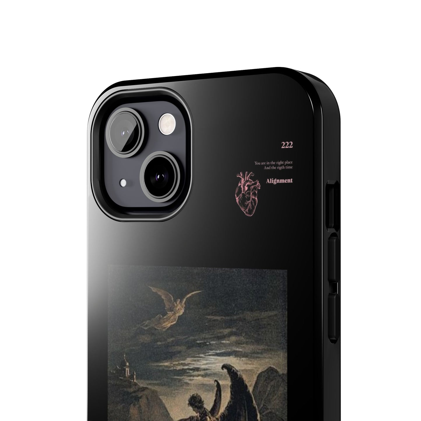 Artistic Tough Phone Case - Vintage Angel Design for Protection and Style