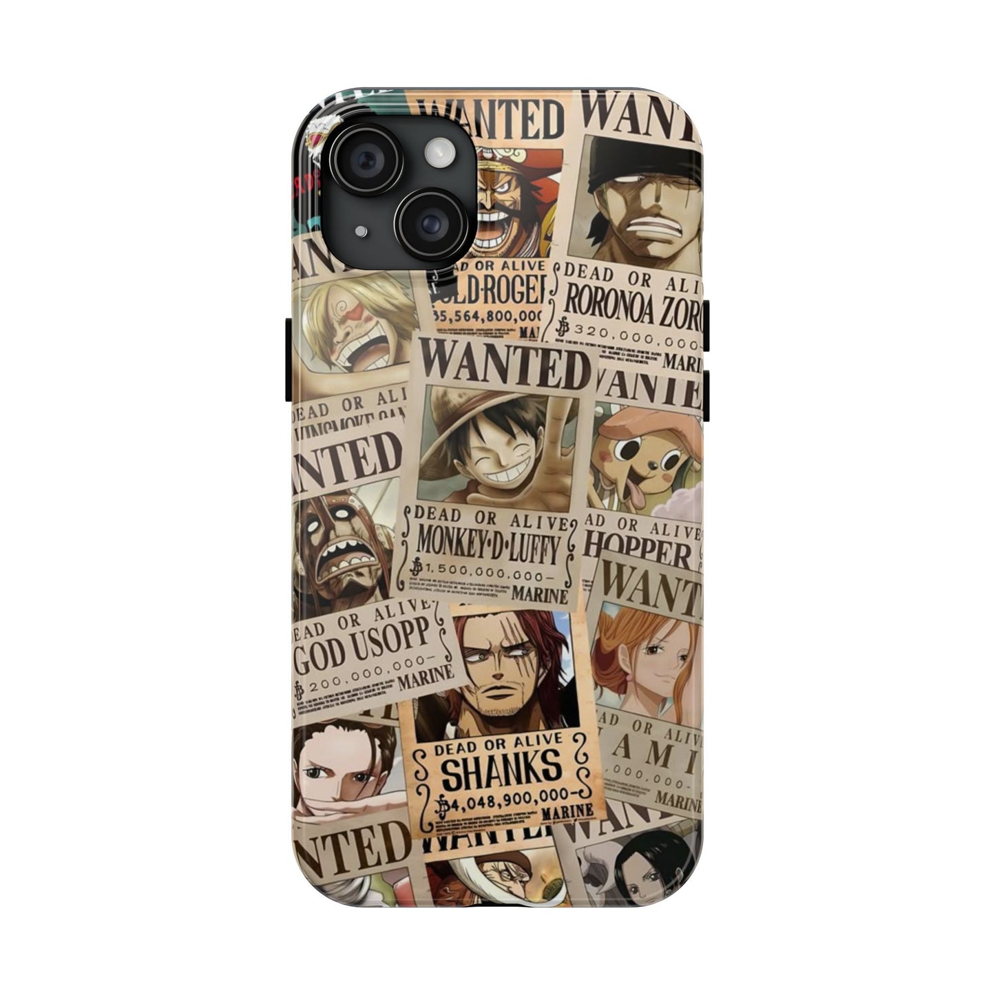 Anime-Inspired Tough Phone Case - Wanted Poster Design for One Piece Fans