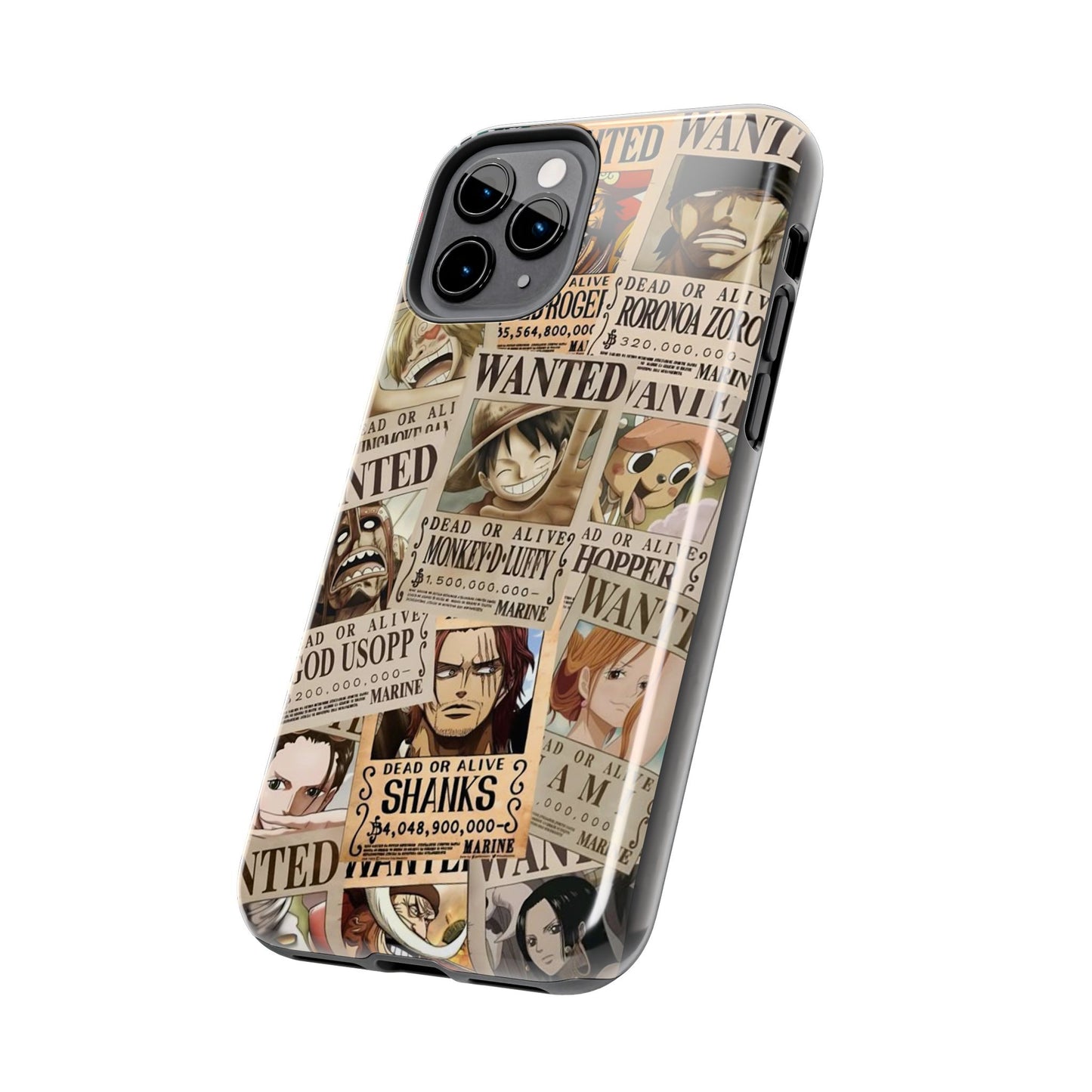 Anime-Inspired Tough Phone Case - Wanted Poster Design for One Piece Fans