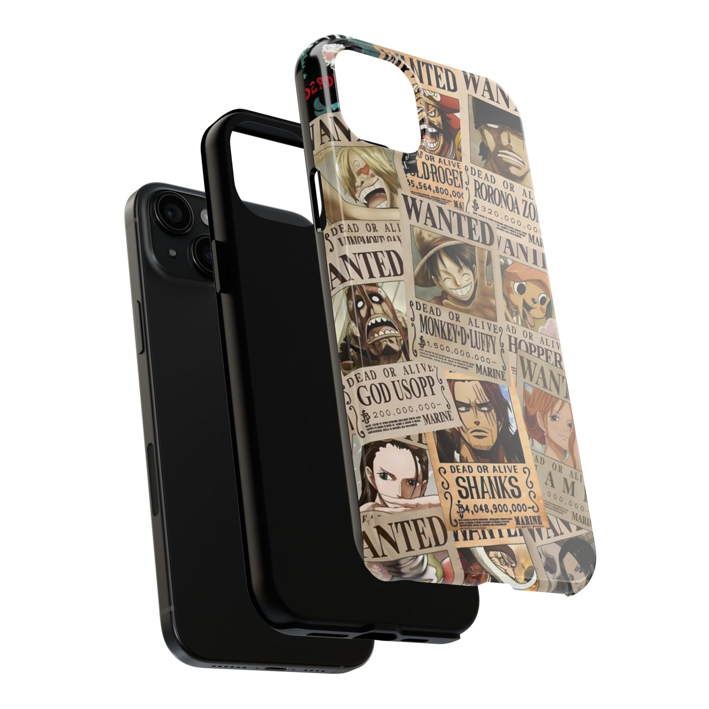 Anime-Inspired Tough Phone Case - Wanted Poster Design for One Piece Fans