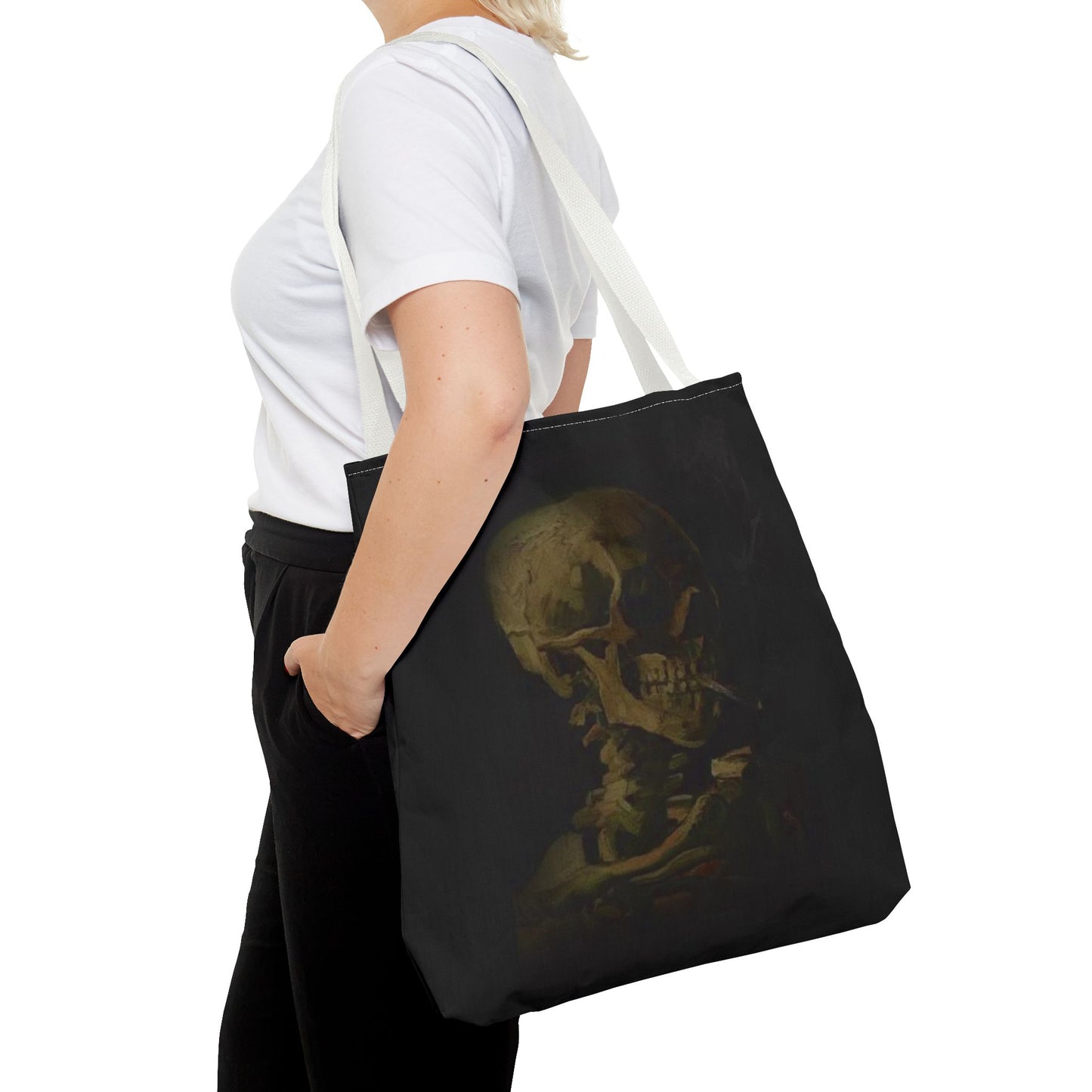 Gothic Skull Tote Bag - Dark Aesthetic Style for Halloween and Everyday Use