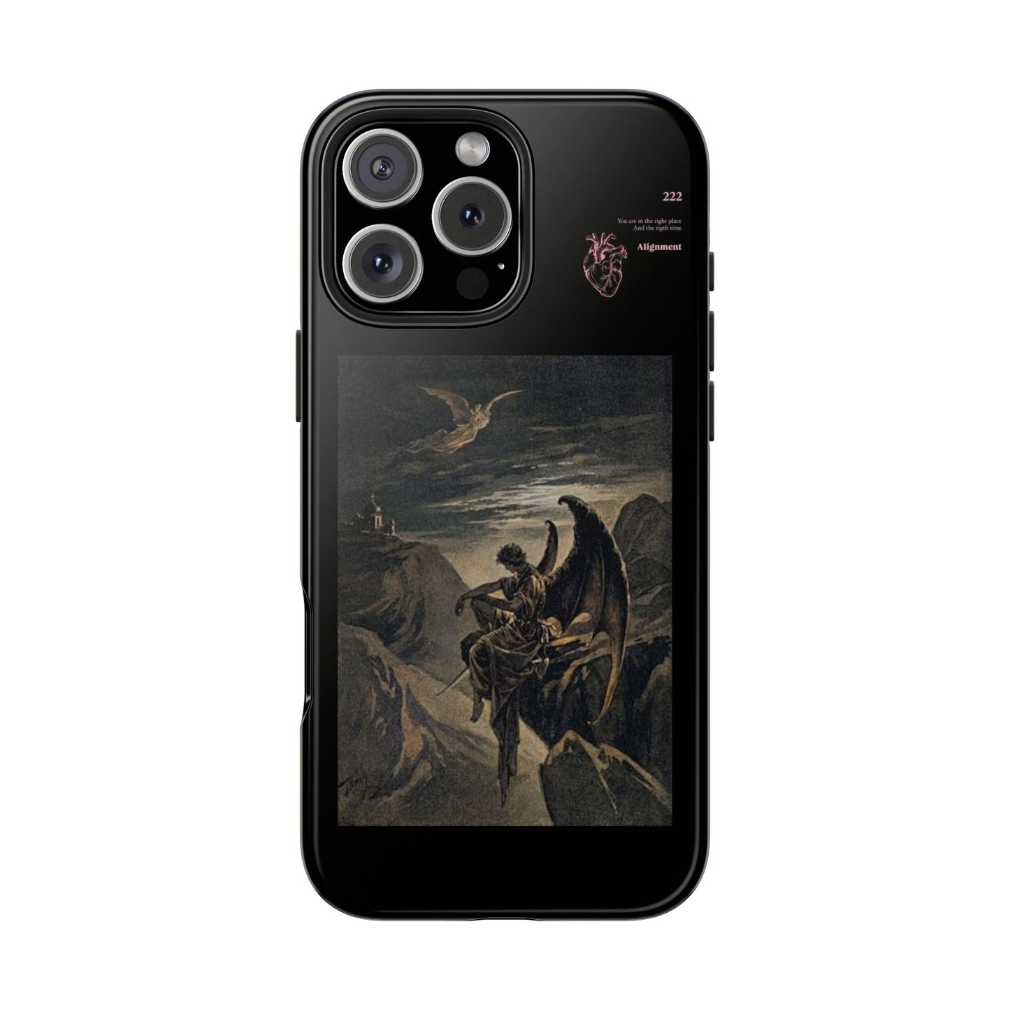 Artistic Tough Phone Case - Vintage Angel Design for Protection and Style